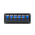 6 لوحة مفتاح LED Rocker Switch Rocker Gang